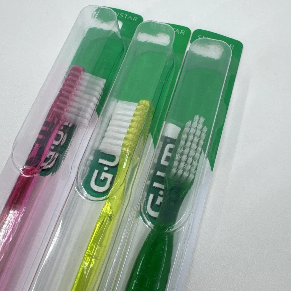 3 Butler GUM 411 Classic Full size (4 rows) brushes Soft & Straight toothbrush‎